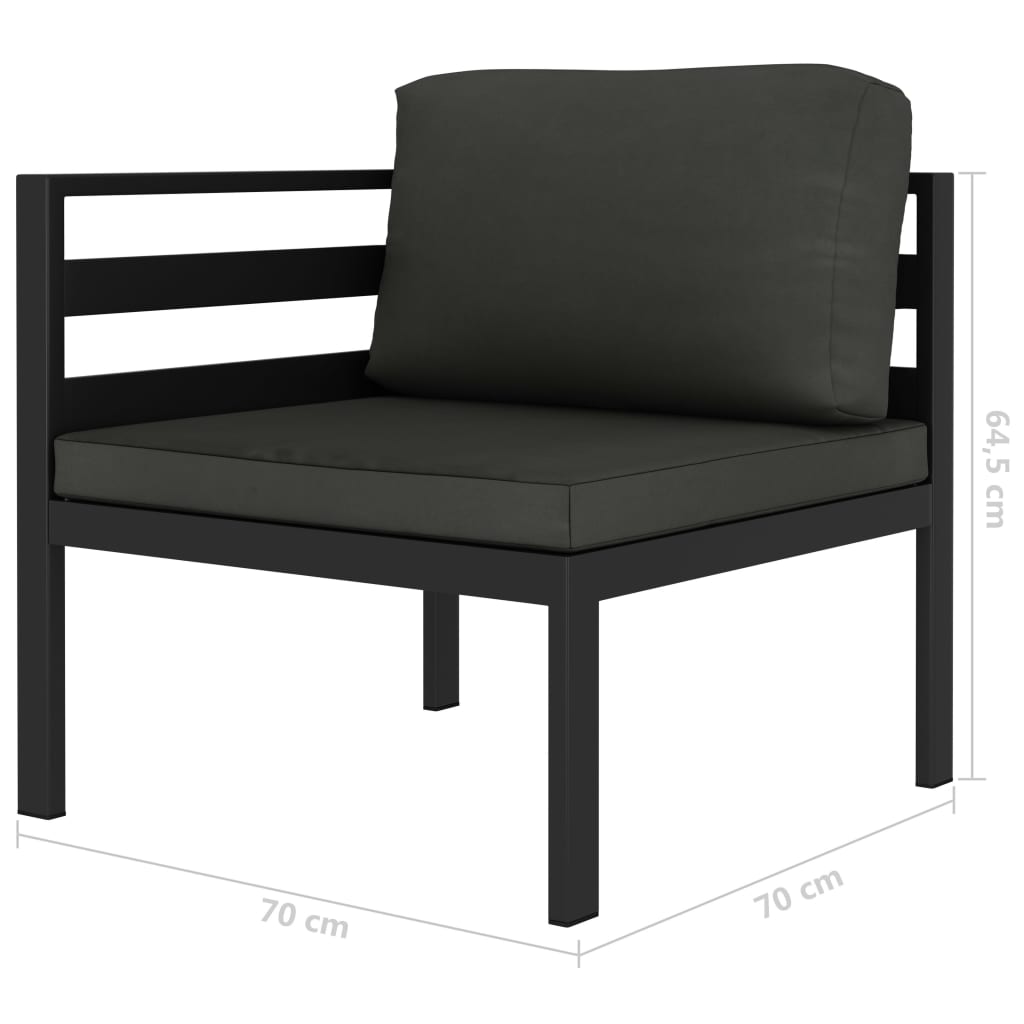 vidaXL 5-tlg. Garten-Lounge-Set mit Kissen Aluminium Anthrazit