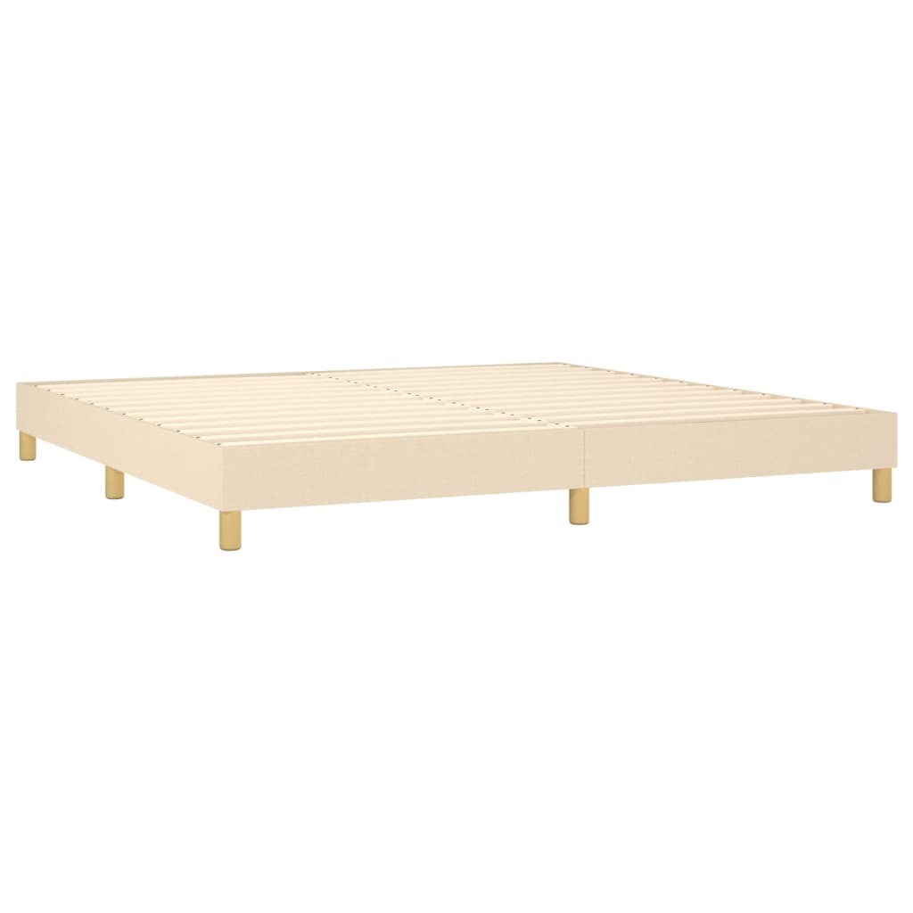 vidaXL Boxspringbett mit Matratze Creme 200x200 cm Stoff