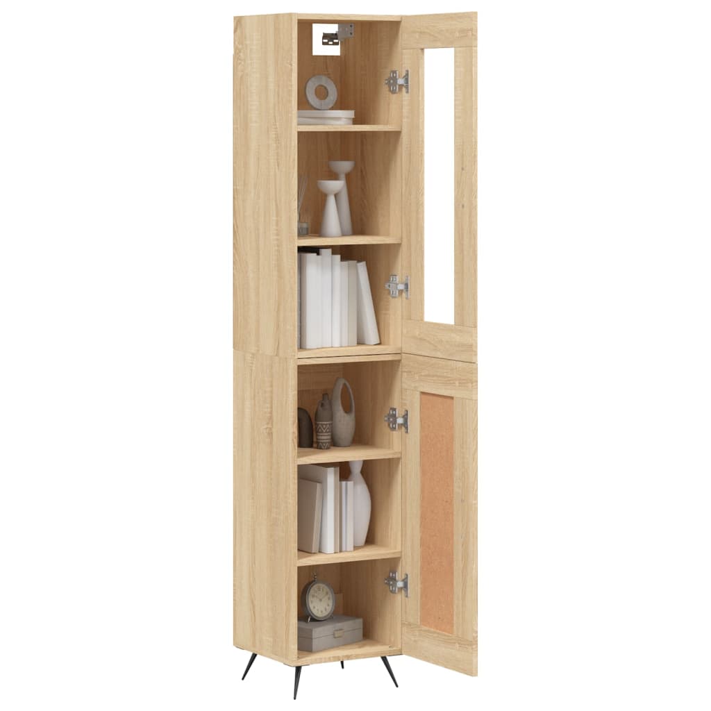 vidaXL Highboard Sonoma-Eiche 34,5x34x180 cm Holzwerkstoff