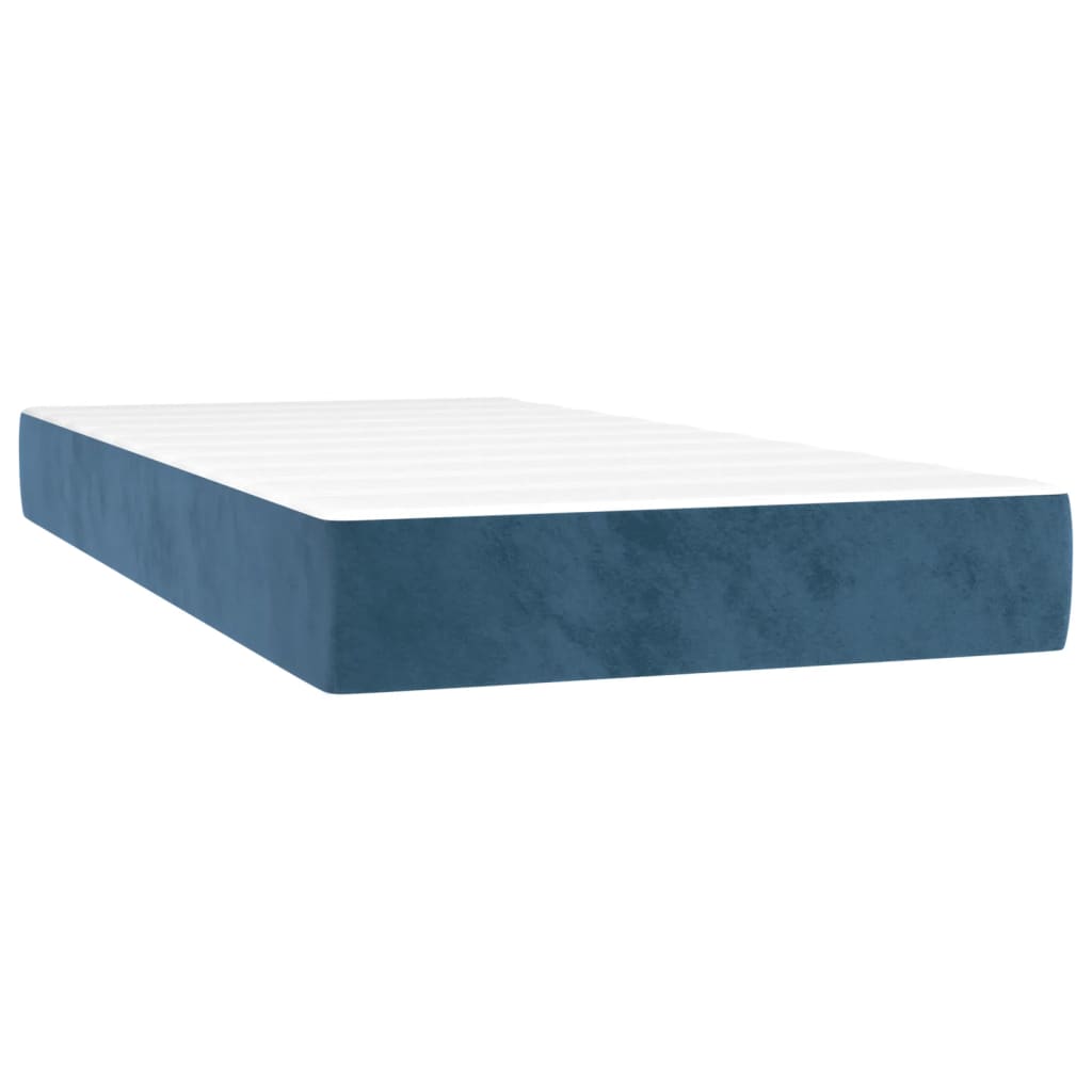 vidaXL Boxspringbett mit Matratze & LED Dunkelblau 80x200 cm Samt