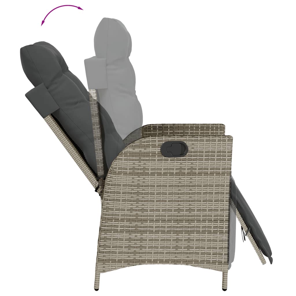 vidaXL 5-tlg. Garten-Essgruppe mit Kissen Grau Poly Rattan