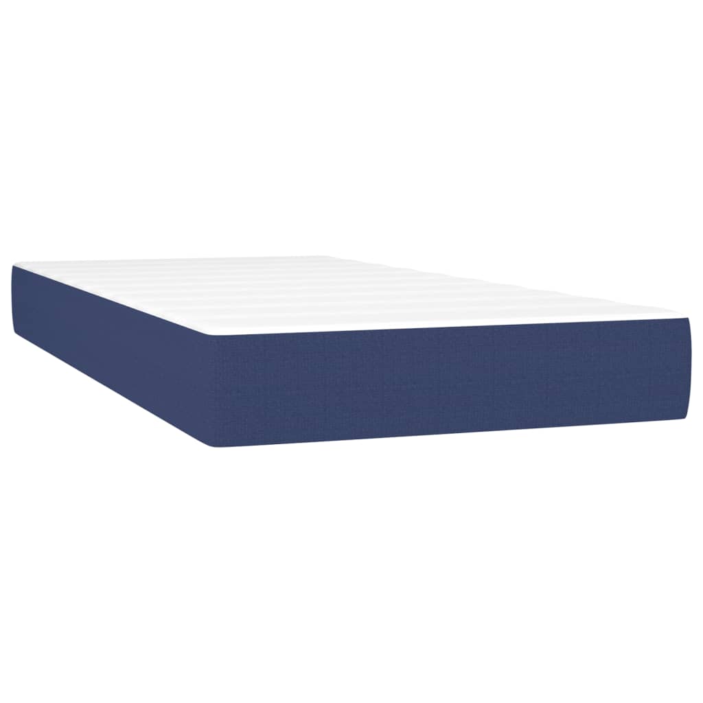 vidaXL Boxspringbett mit Matratze & LED Blau 120x190 cm Stoff