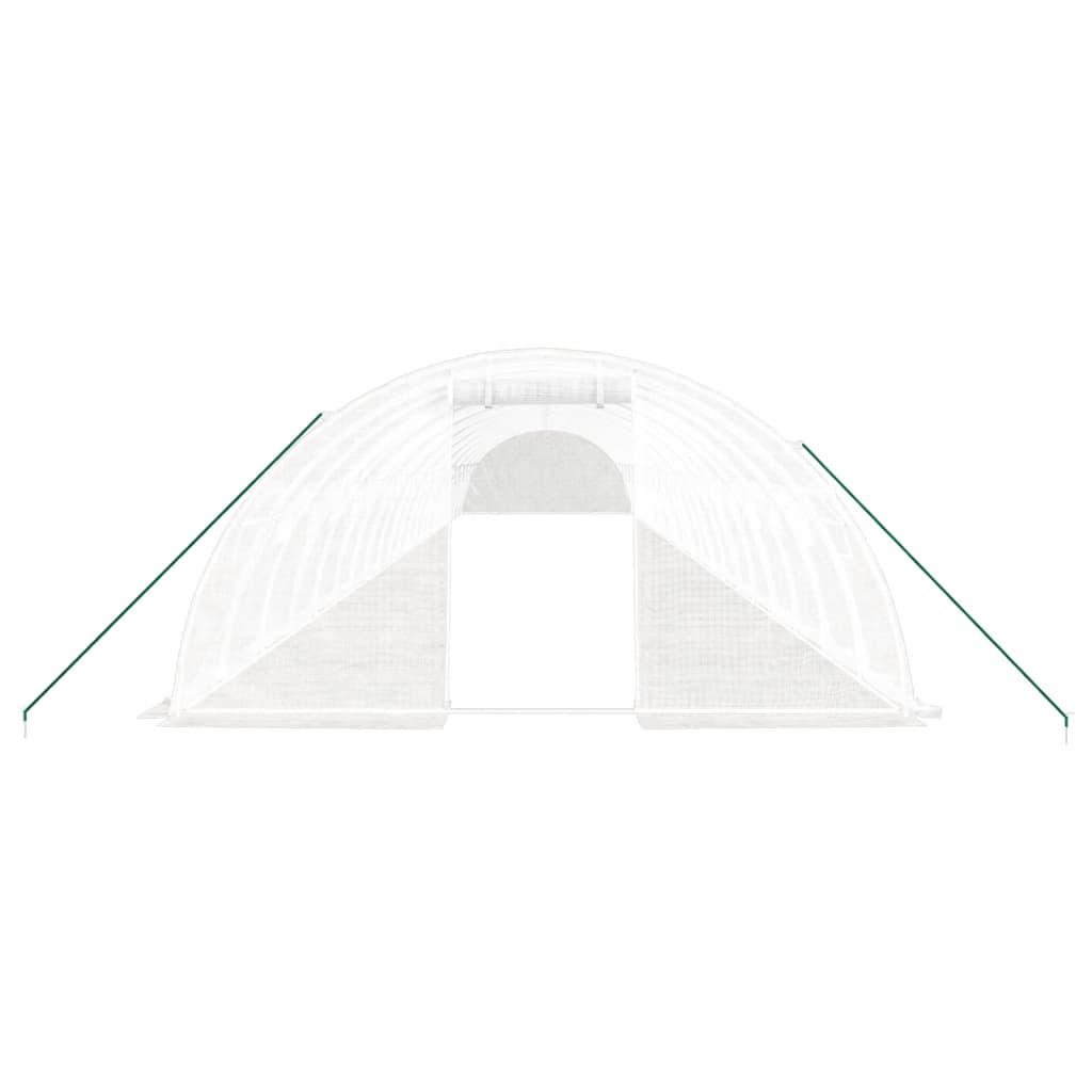 vidaXL Gewächshaus mit Stahlrahmen Weiß 88 m² 22x4x2 m