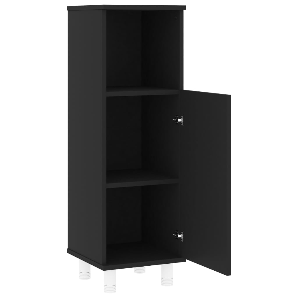 vidaXL Badezimmerschrank Schwarz 30x30x95 cm Holzwerkstoff