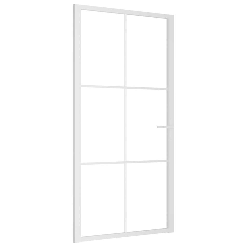 vidaXL Innentür 102,5x201,5 cm Weiß ESG-Glas und Aluminium