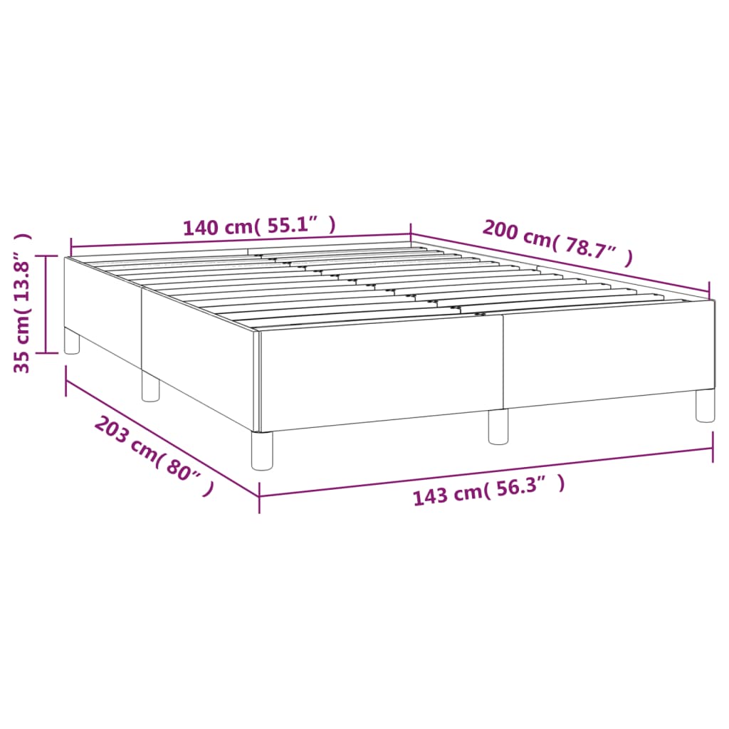 vidaXL Bettgestell Weiß 140x200 cm Kunstleder