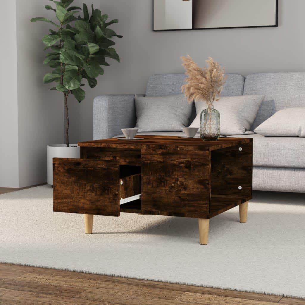 vidaXL Couchtisch Räuchereiche 55x55x36,5 cm Holzwerkstoff