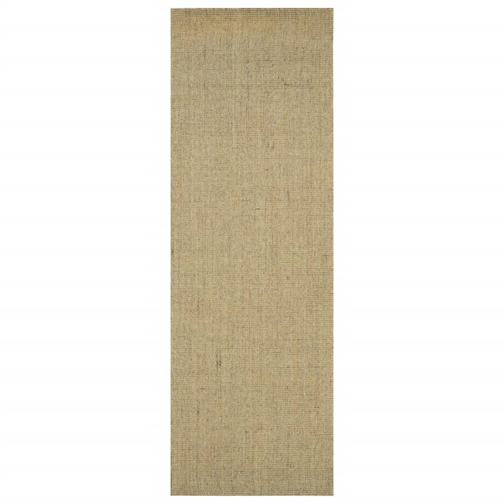 vidaXL Teppich Natur Sisal 66x200 cm Grün