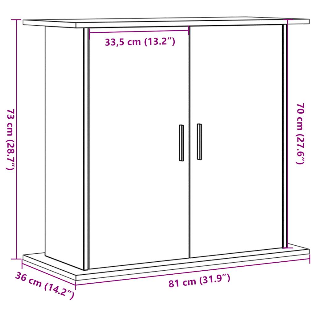 vidaXL Aquariumständer Artisan-Eiche 81x36x73 cm Holzwerkstoff