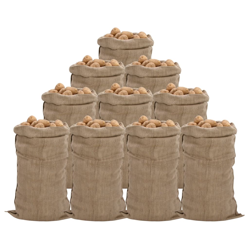 vidaXL Jutesäcke 10 Stk. 65x135 cm 100% Jute 340 g/m²