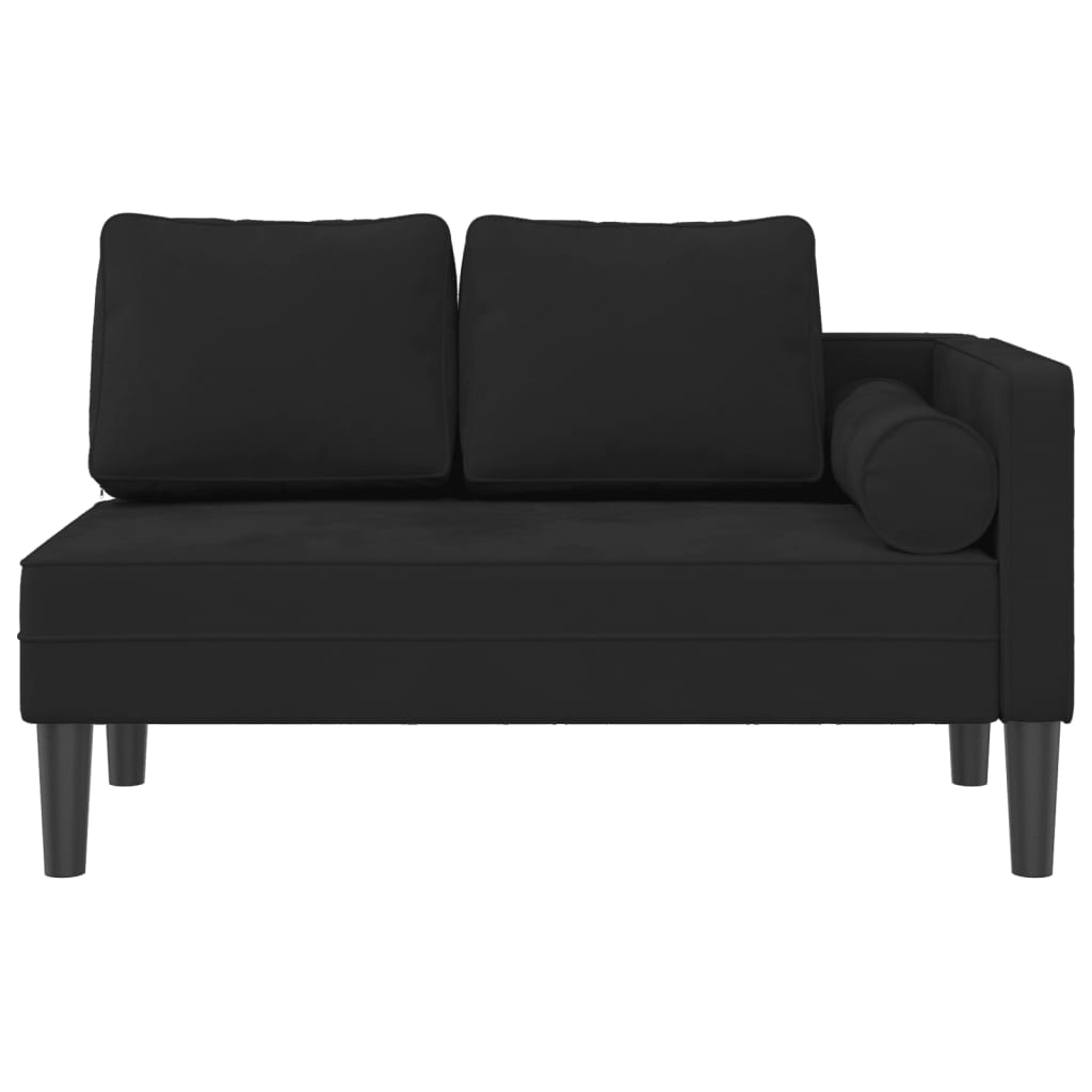 vidaXL Chaiselongue mit Kissen Schwarz Samt