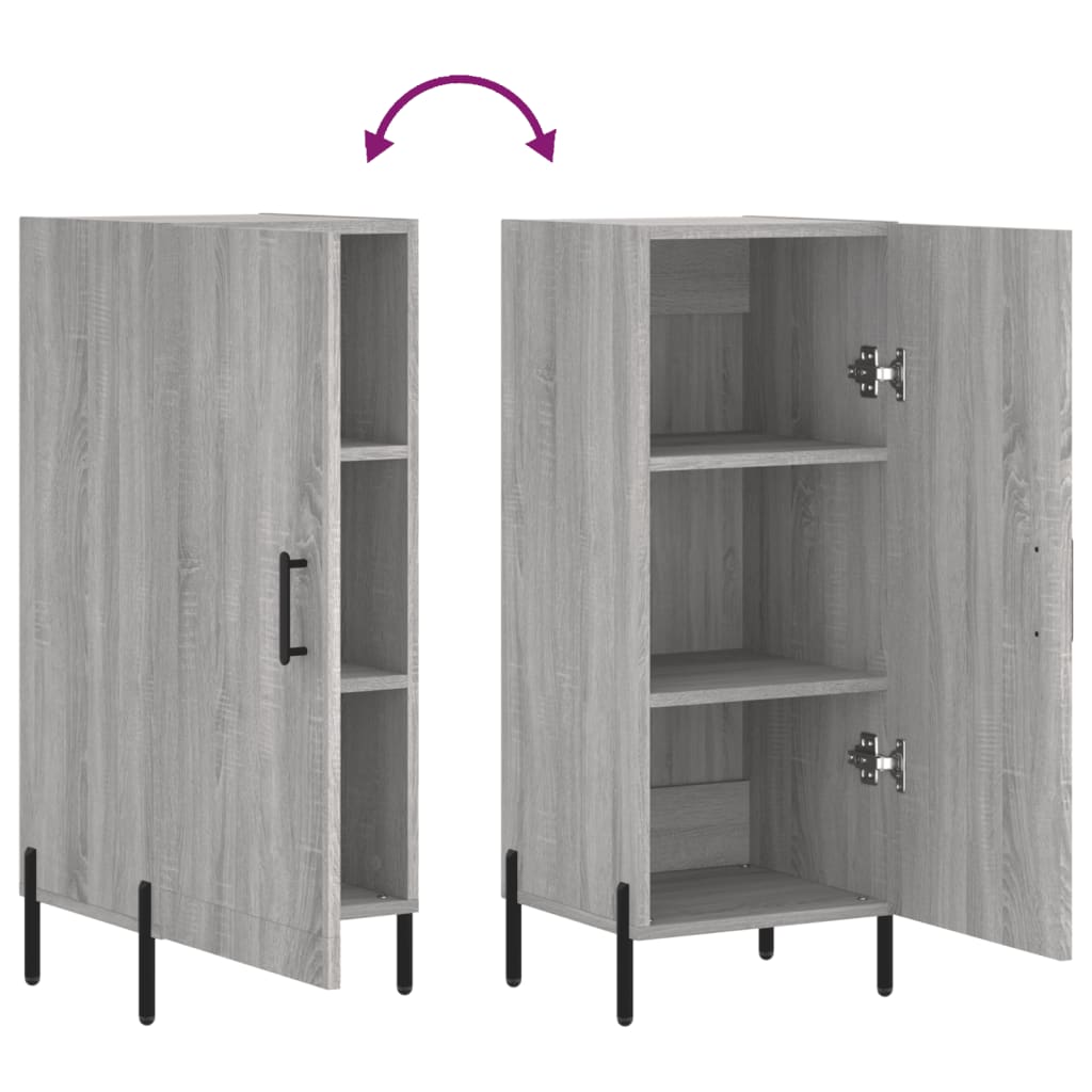 vidaXL Sideboard Grau Sonoma 34,5x34x90 cm Holzwerkstoff