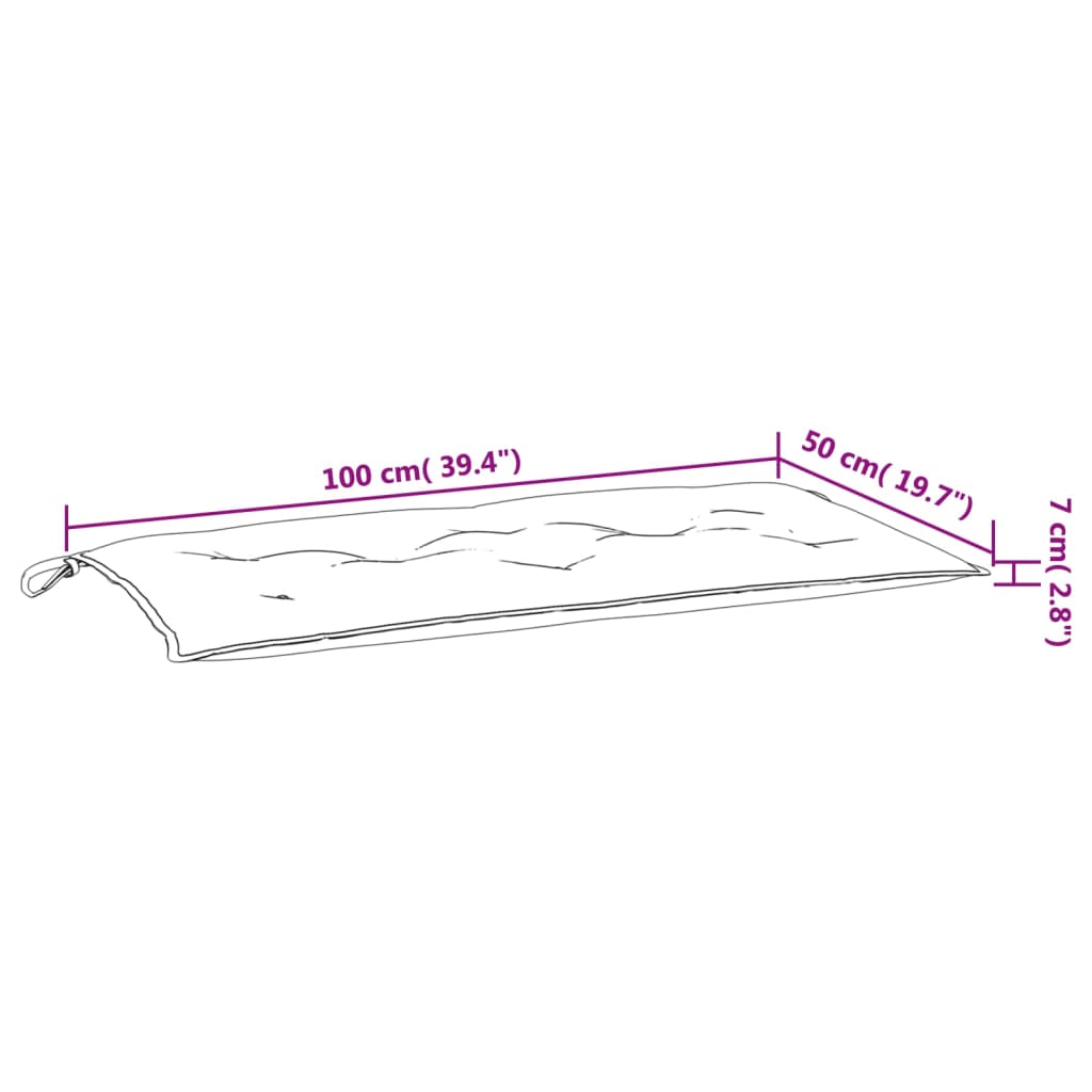 vidaXL Gartenbank-Auflagen 2 Stk. Rosa 100x50x7 cm Stoff