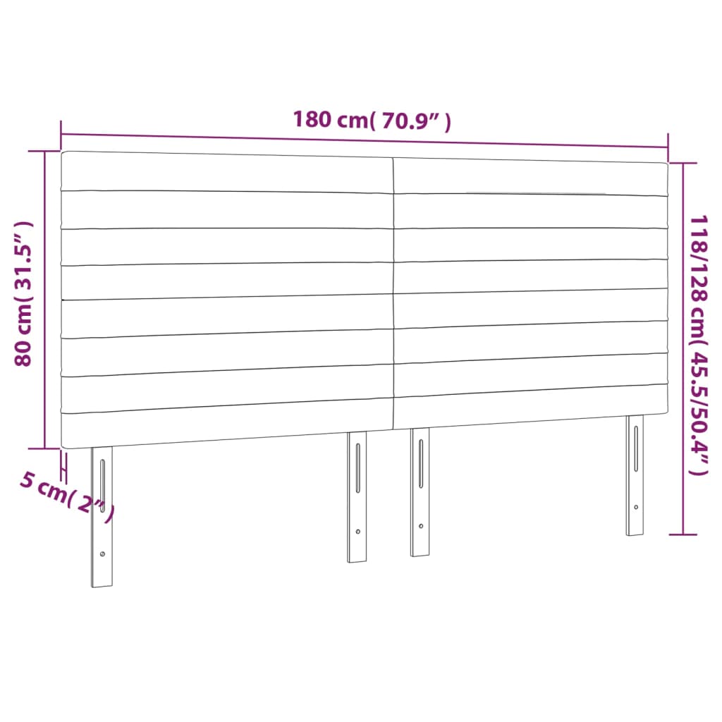 vidaXL LED Kopfteil Dunkelblau 180x5x118/128 cm Samt