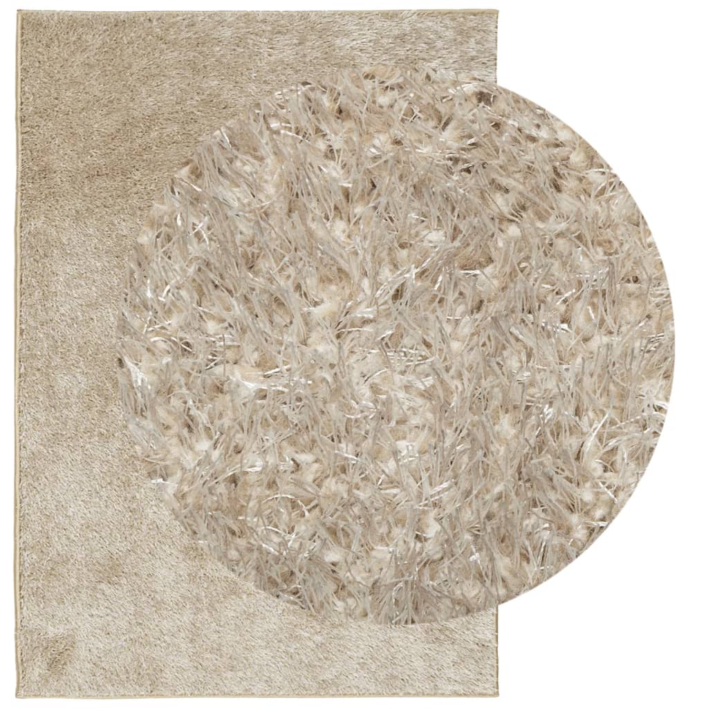 vidaXL Teppich ISTAN Hochflor Glänzend Beige 160x230 cm