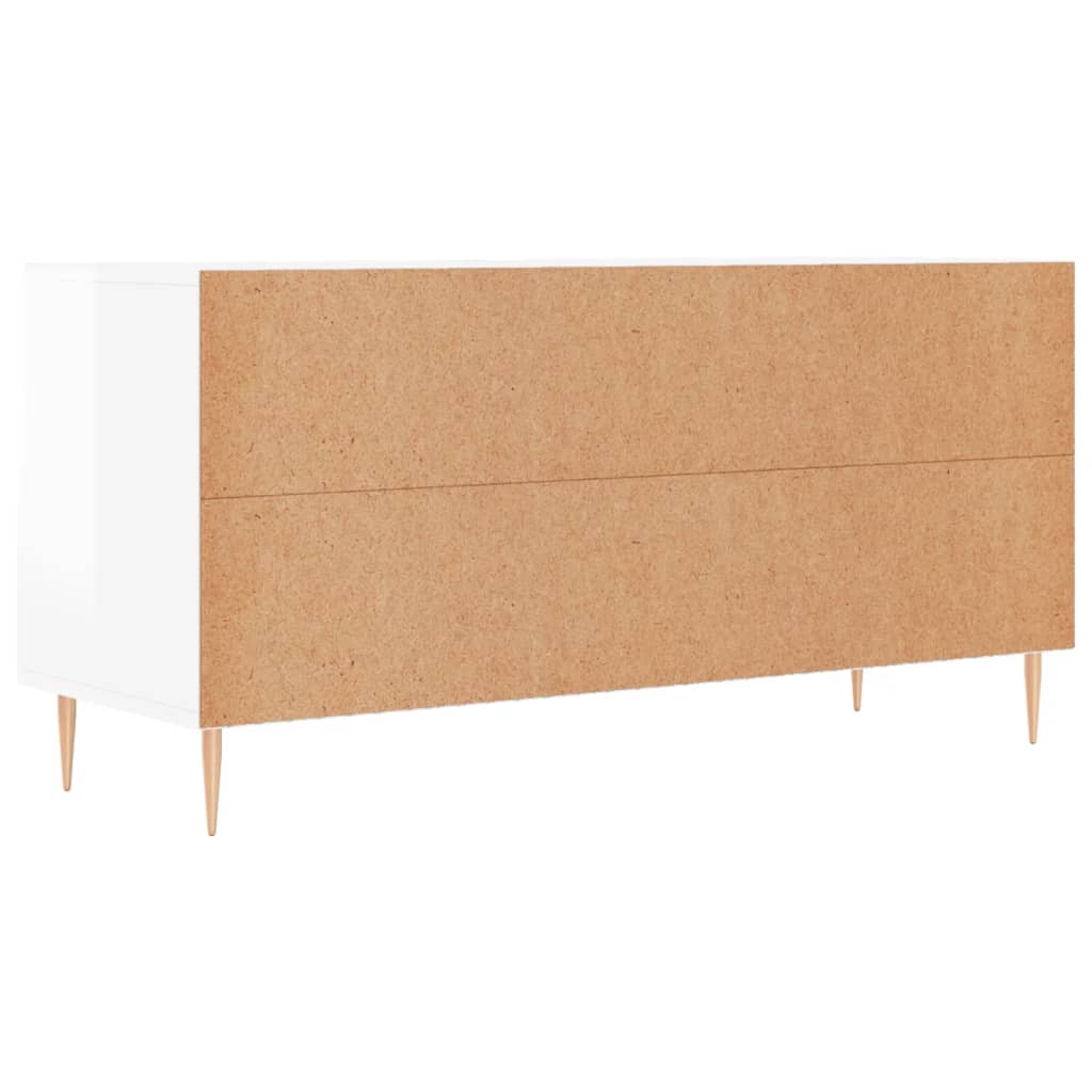 vidaXL TV-Schrank Hochglanz-Weiß 102x36x50 cm Holzwerkstoff