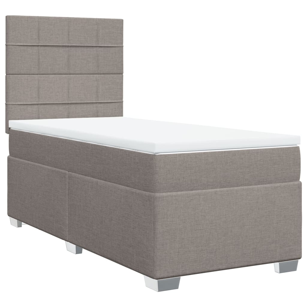 vidaXL Boxspringbett mit Matratze Taupe 80x200 cm Stoff