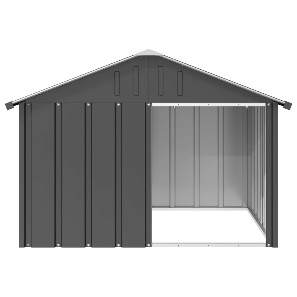 vidaXL Hundehütte Anthrazit 116,5x103x81,5 cm Verzinkter Stahl