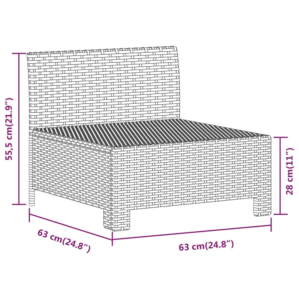 vidaXL 7-tlg. Garten-Lounge-Set mit Kissen Grau Poly Rattan