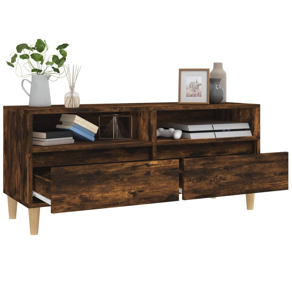 vidaXL TV-Schrank Räuchereiche 100x34,5x44,5 cm Holzwerkstoff