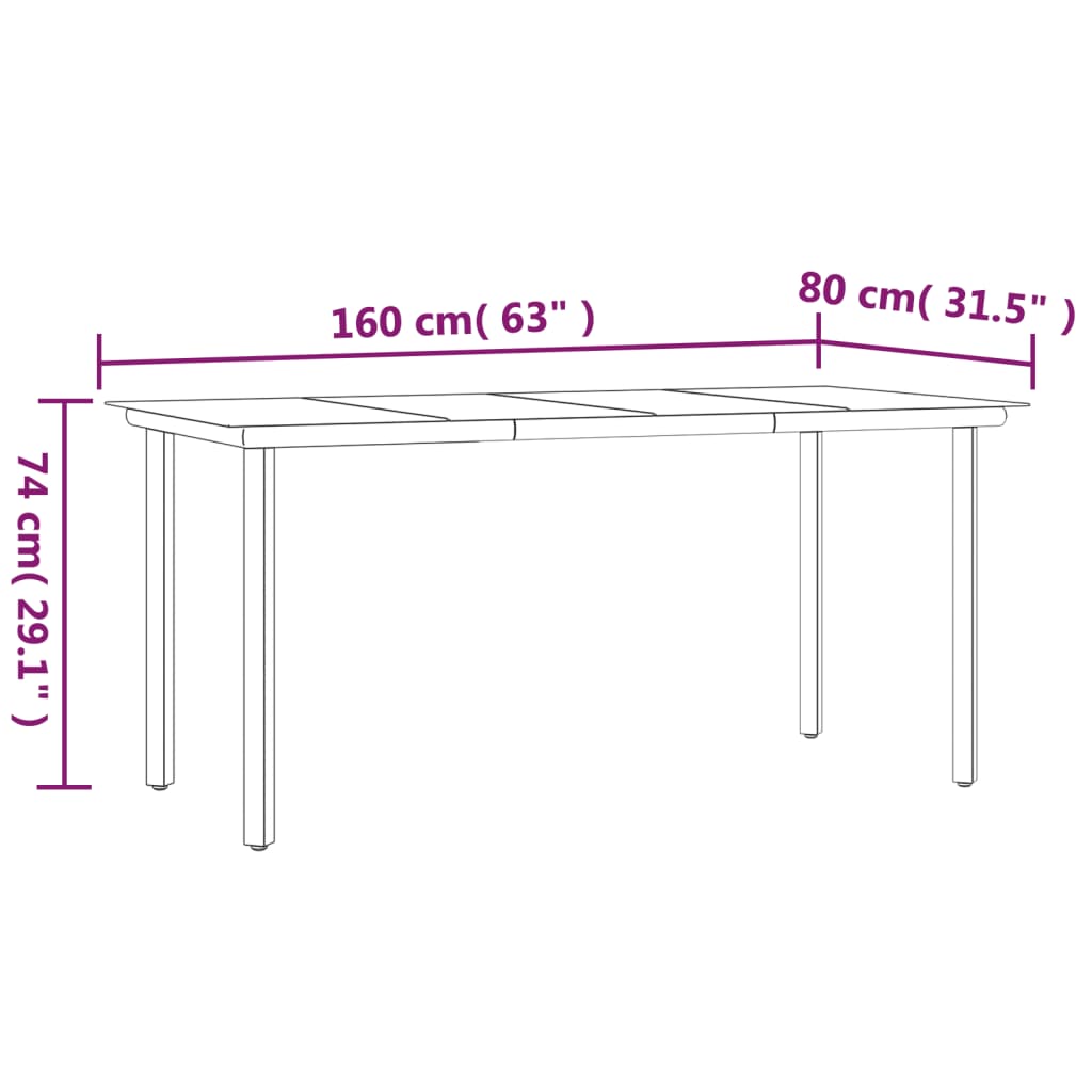 vidaXL 7-tlg. Garten-Essgruppe Poly Rattan