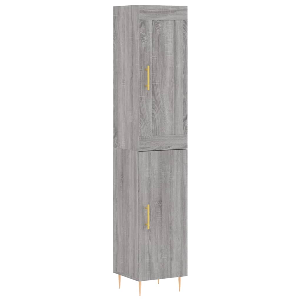 vidaXL Highboard Grau Sonoma 34,5x34x180 cm Holzwerkstoff