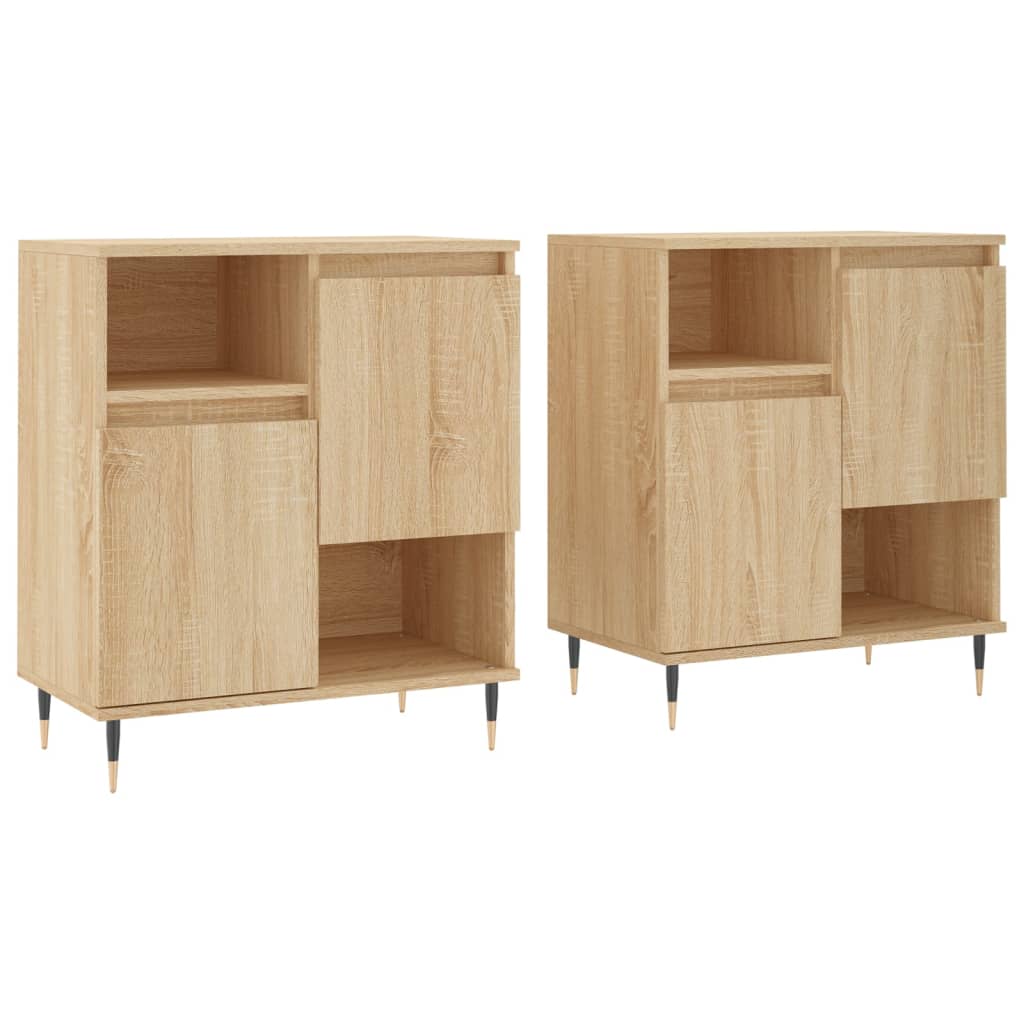 vidaXL Sideboards 2 Stk. Sonoma-Eiche Holzwerkstoff