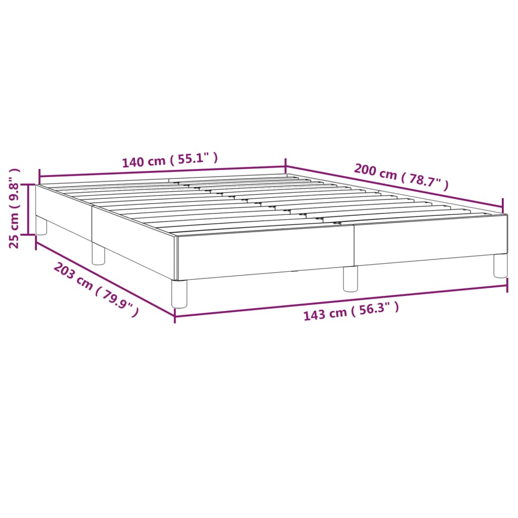 vidaXL Bettgestell ohne Matratze Schwarz 140x200 cm Stoff