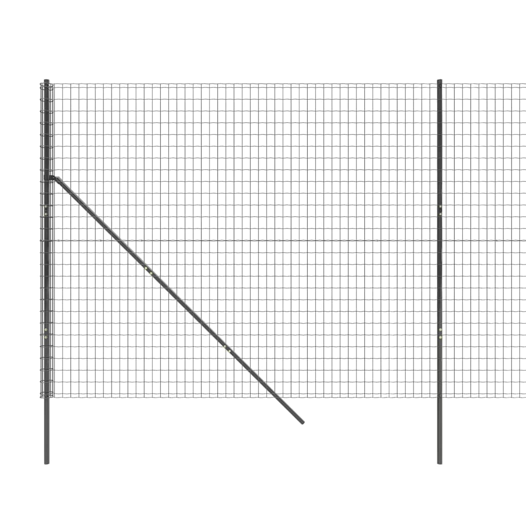 vidaXL Maschendrahtzaun Anthrazit 1,6x25 m Verzinkter Stahl