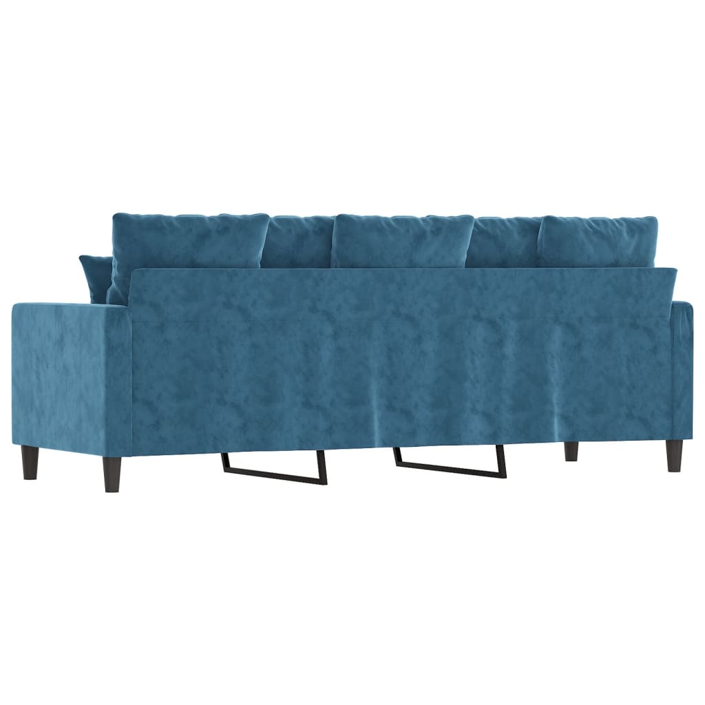 vidaXL 3-Sitzer-Sofa Blau 180 cm Samt