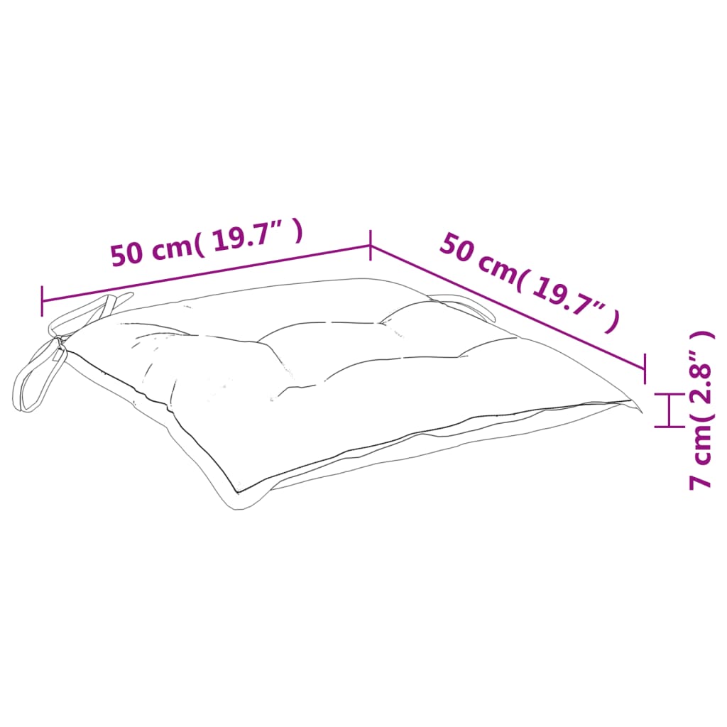 vidaXL Stuhlkissen 6 Stk. Türkis 50x50x7 cm Oxford-Gewebe