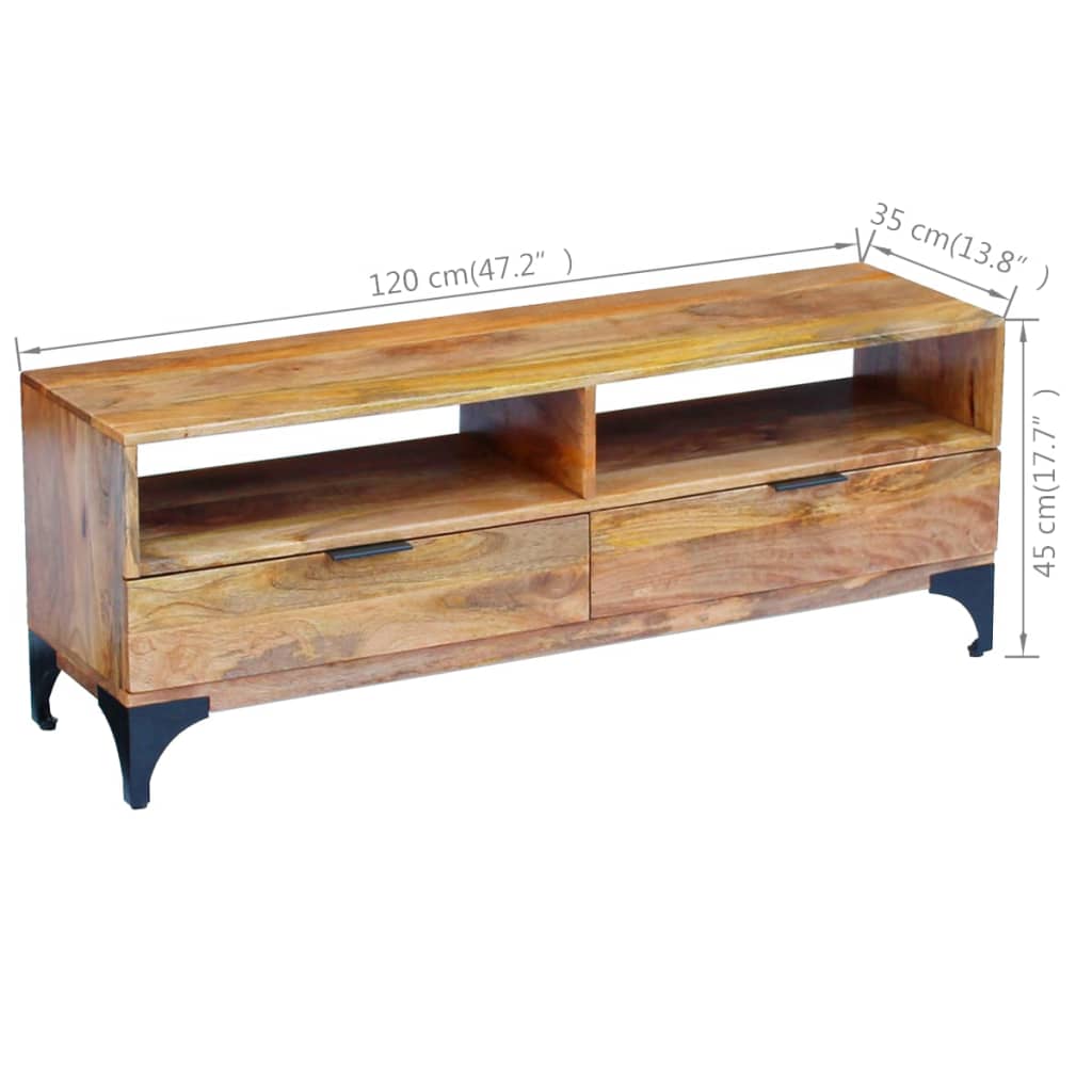 vidaXL TV-Schrank Mangoholz 120x35x45 cm