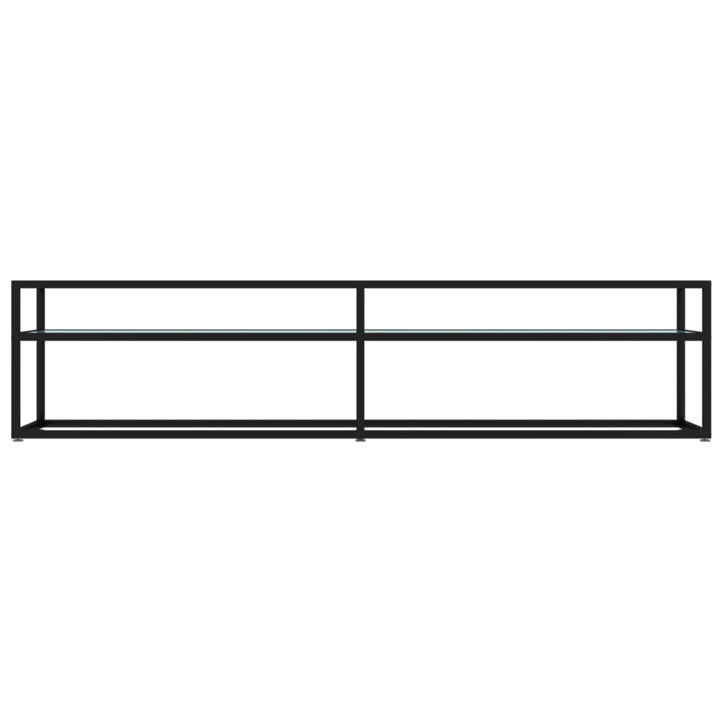 vidaXL TV-Schrank Weiß Marmor-Optik 180x40x40,5 cm Hartglas