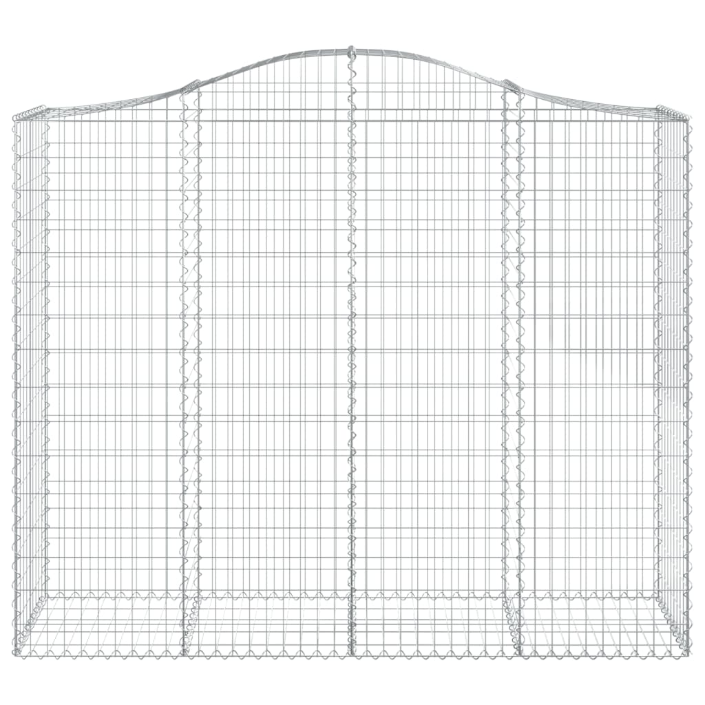 vidaXL Gabionen mit Hochbogen 2 Stk. 200x50x160/180cm Verzinktes Eisen