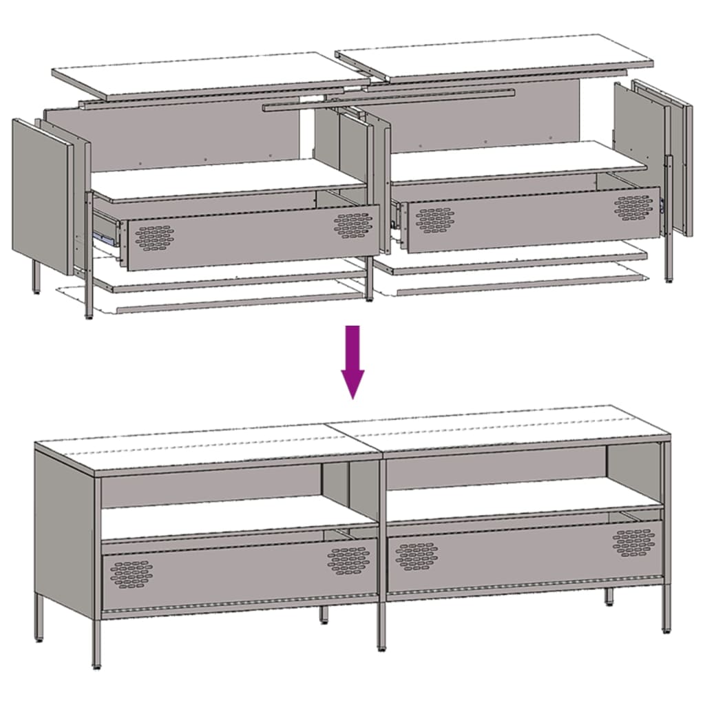 vidaXL TV-Schrank Olivgrün 135x39x43,5 cm Kaltgewalzter Stahl