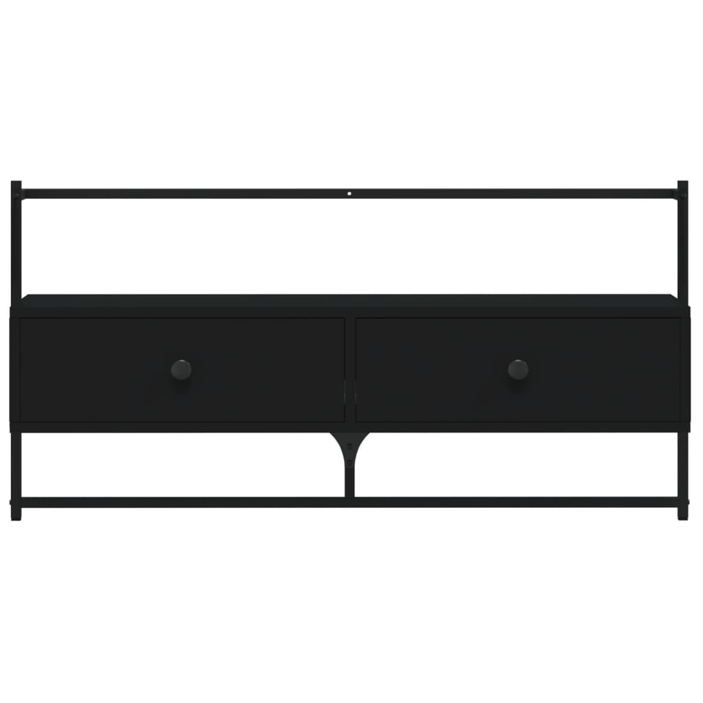 vidaXL TV-Wandschrank Schwarz 100,5x30x51 cm Holzwerkstoff