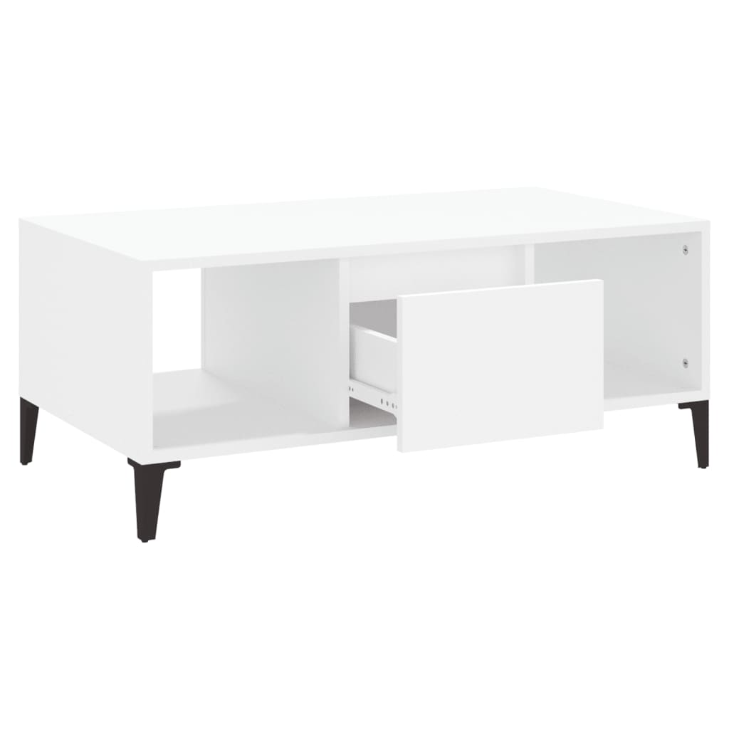 vidaXL Couchtisch Weiß 90x50x36,5 cm Holzwerkstoff