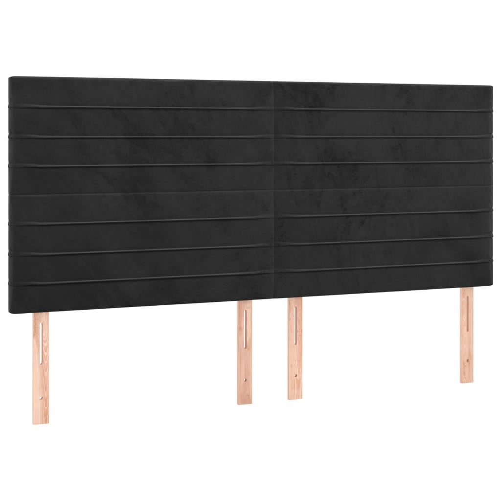 vidaXL LED Kopfteil Schwarz 160x5x118/128 cm Samt