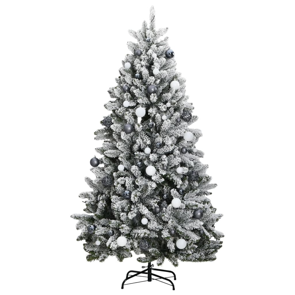 vidaXL Künstlicher Weihnachtsbaum Klappbar 300 LEDs & Kugeln 180 cm