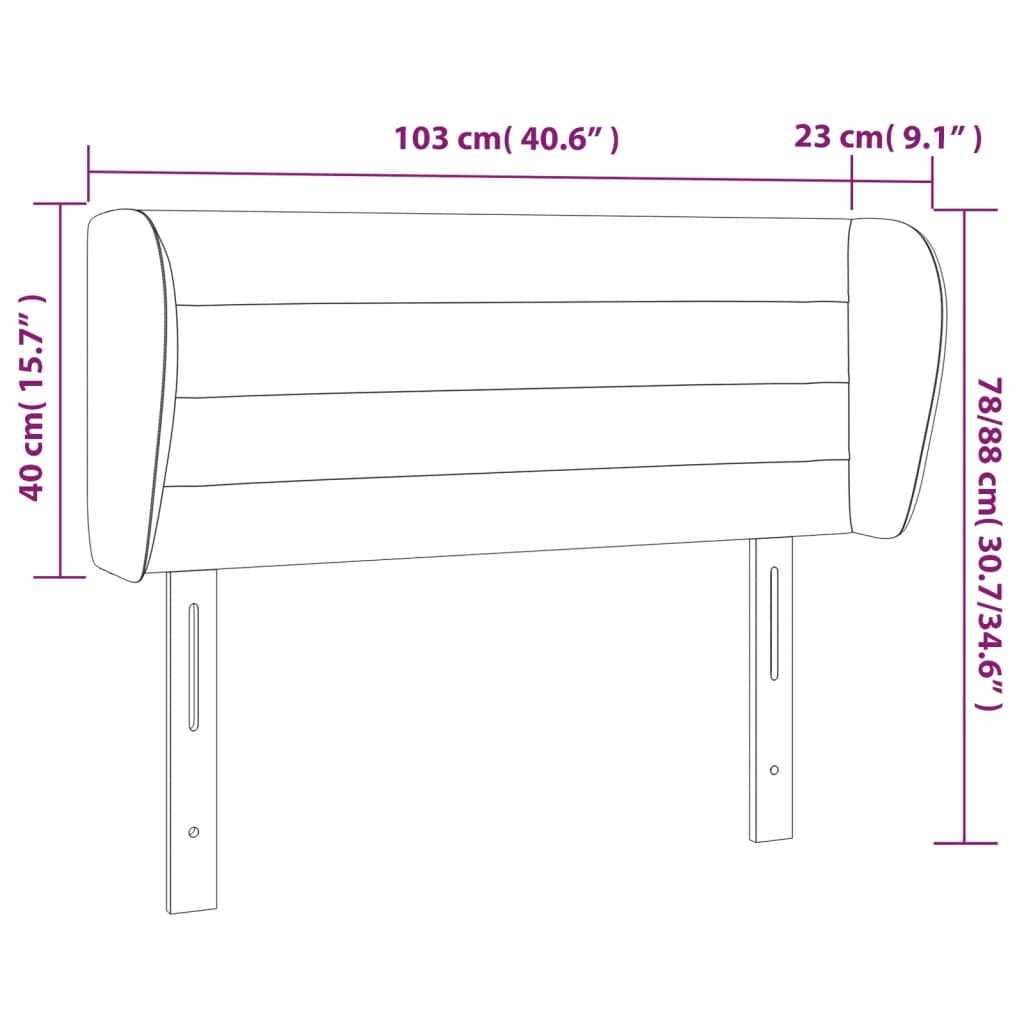 vidaXL Kopfteil mit Ohren Blau 103x23x78/88 cm Stoff