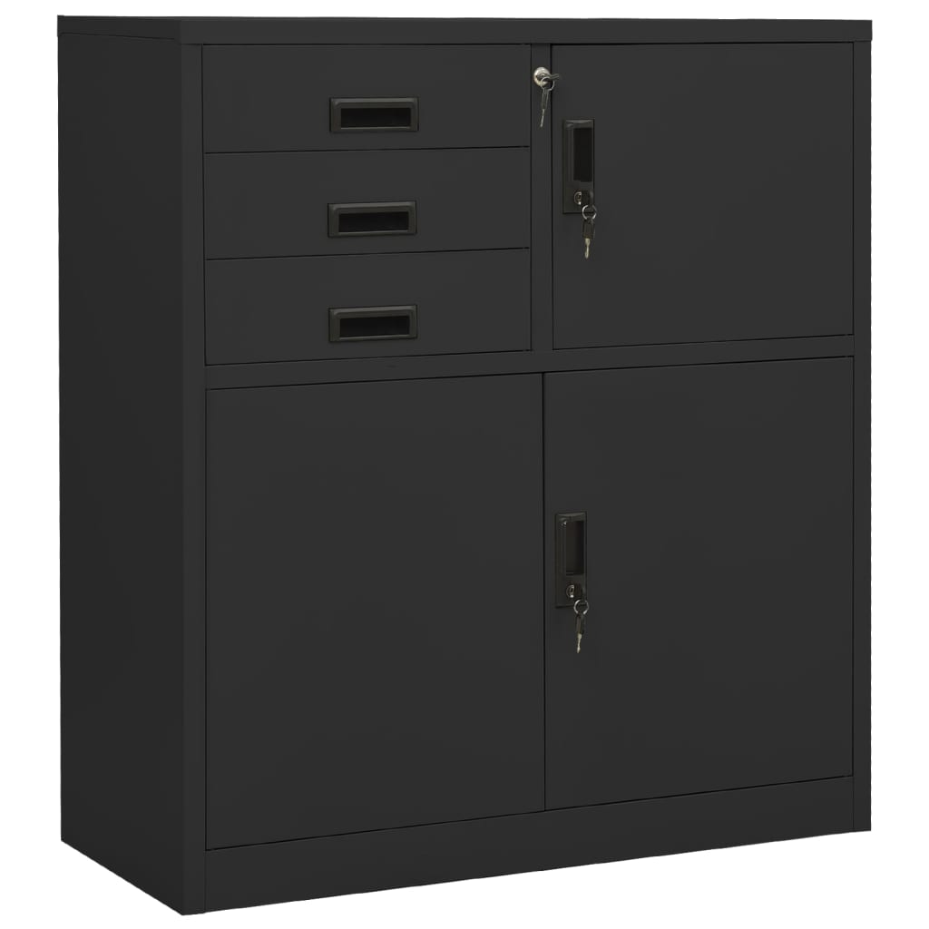 vidaXL Büroschrank mit Pflanzkasten Anthrazit 90x40x125 cm Stahl