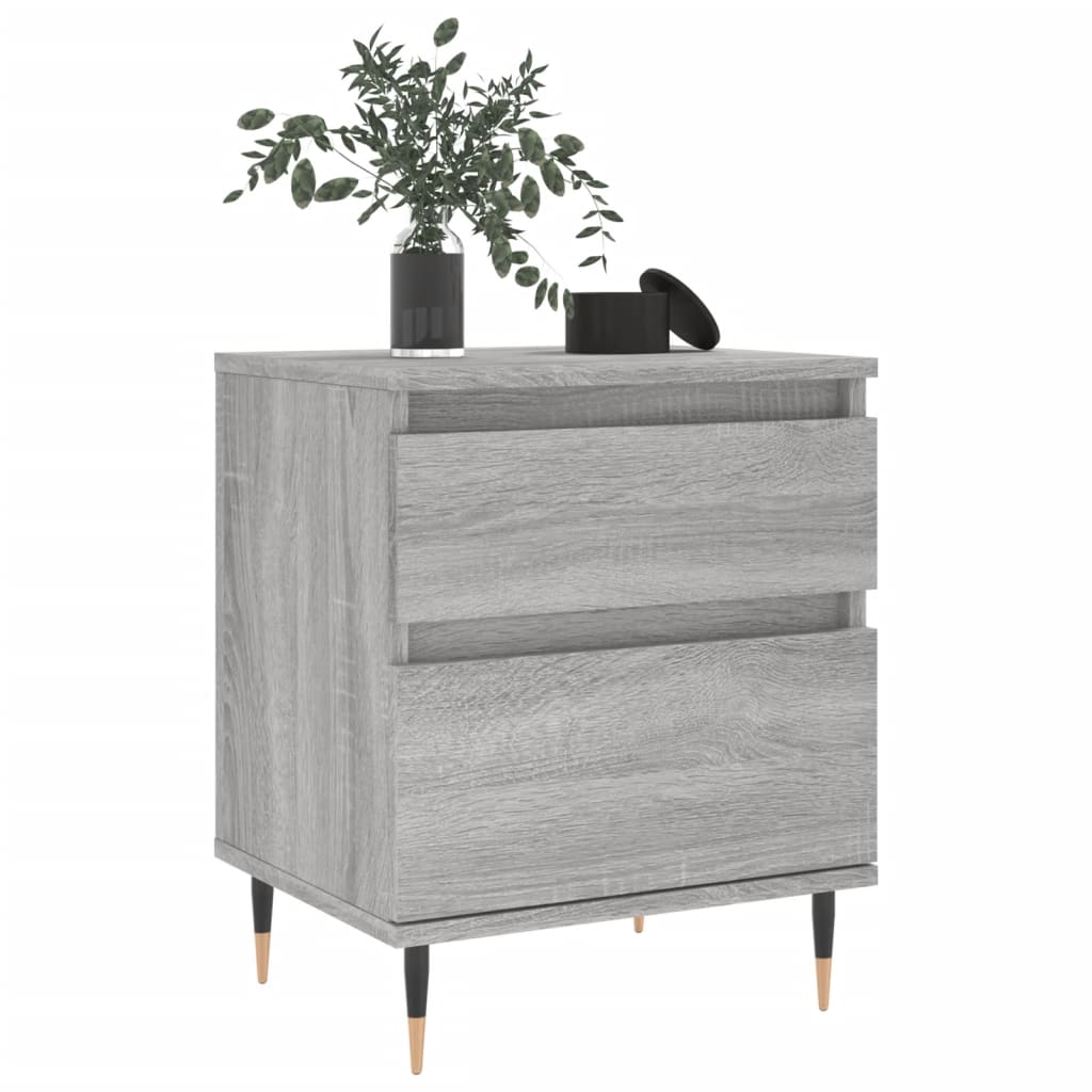 vidaXL Nachttische 2 Stk. Grau Sonoma 40x35x50 cm Holzwerkstoff