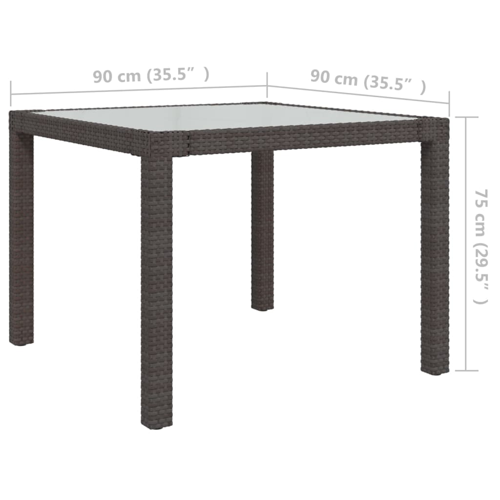 vidaXL 3-tlg. Garten-Essgruppe Poly Rattan Braun