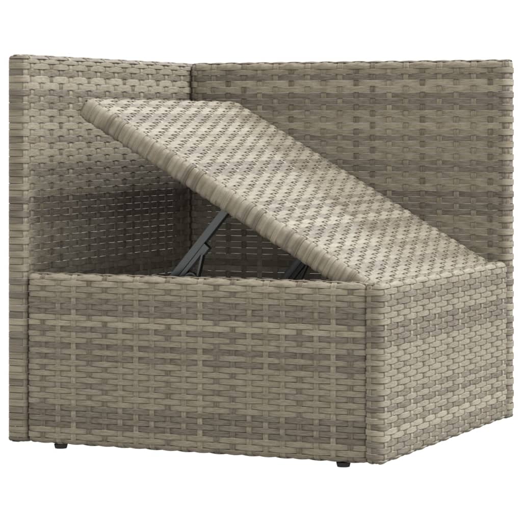 vidaXL 9-tlg. Garten-Lounge-Set mit Kissen Grau Poly Rattan