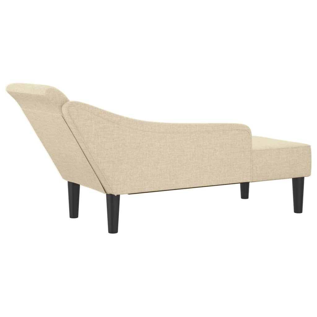 vidaXL Chaiselongue mit Kissen Creme Stoff