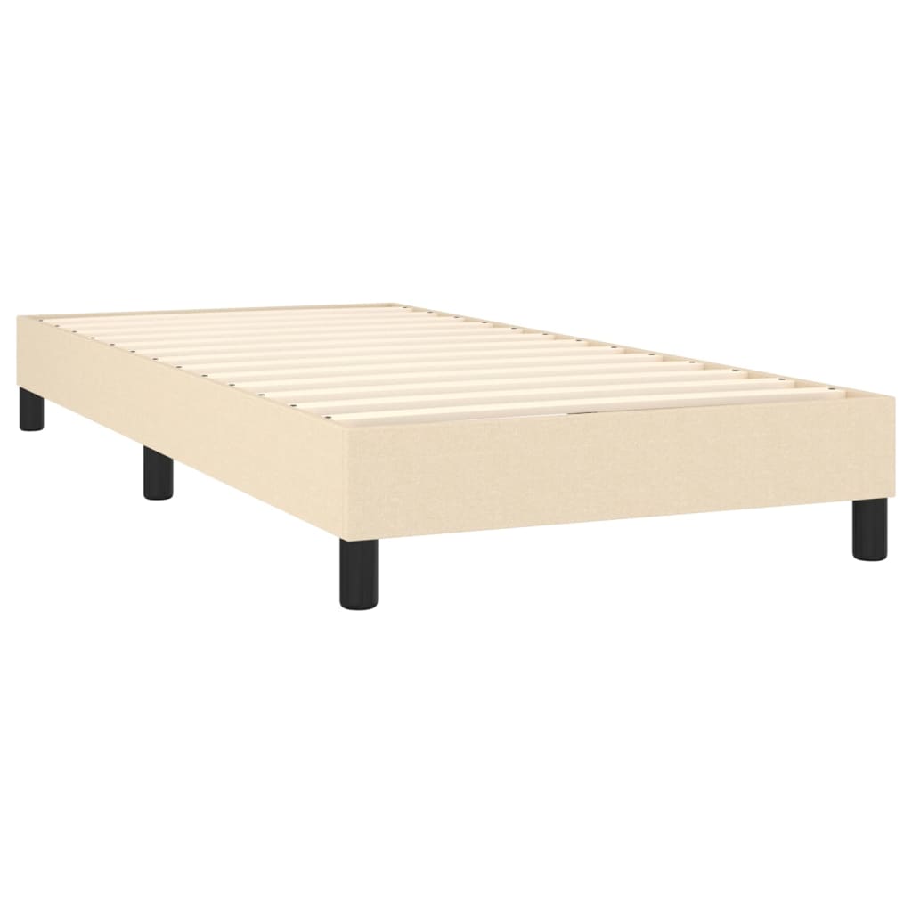 vidaXL Boxspringbett mit Matratze Creme 100x200 cm Stoff