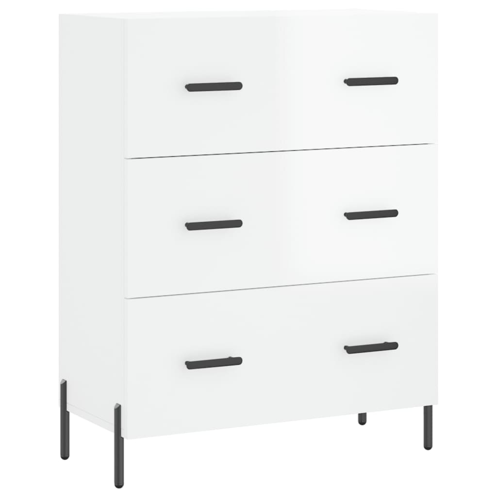 vidaXL Highboard Hochglanz-Weiß 69,5x34x180 cm Holzwerkstoff