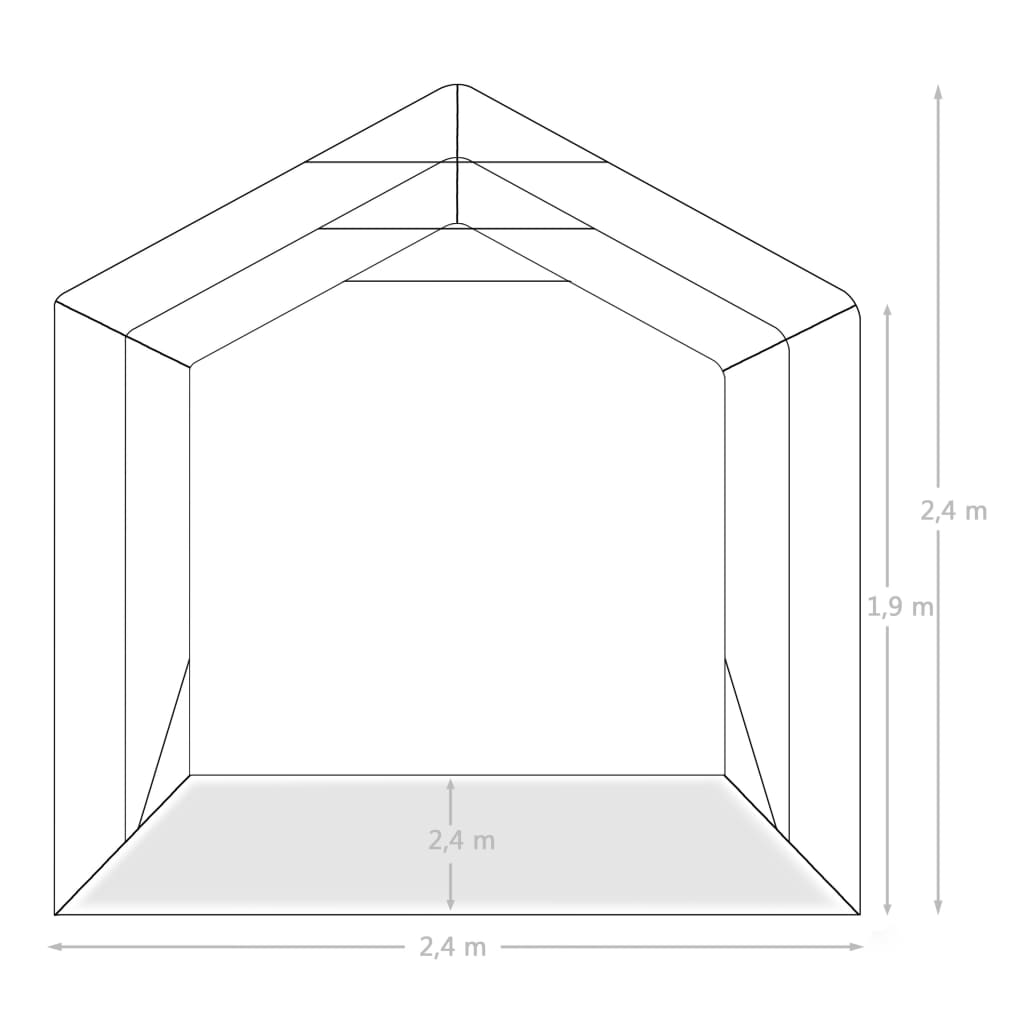 vidaXL Garagenzelt PVC 2,4x2,4 m Grün