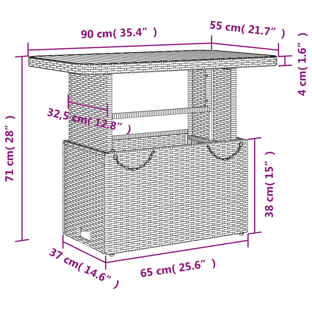 vidaXL 2-tlg. Garten-Essgruppe mit Kissen Schwarz Poly Rattan