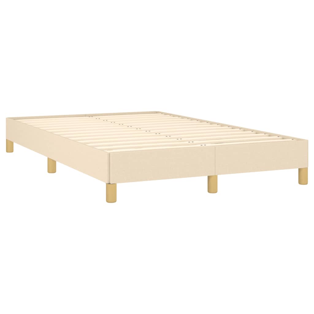 vidaXL Boxspringbett mit Matratze Creme 120x190 cm Stoff